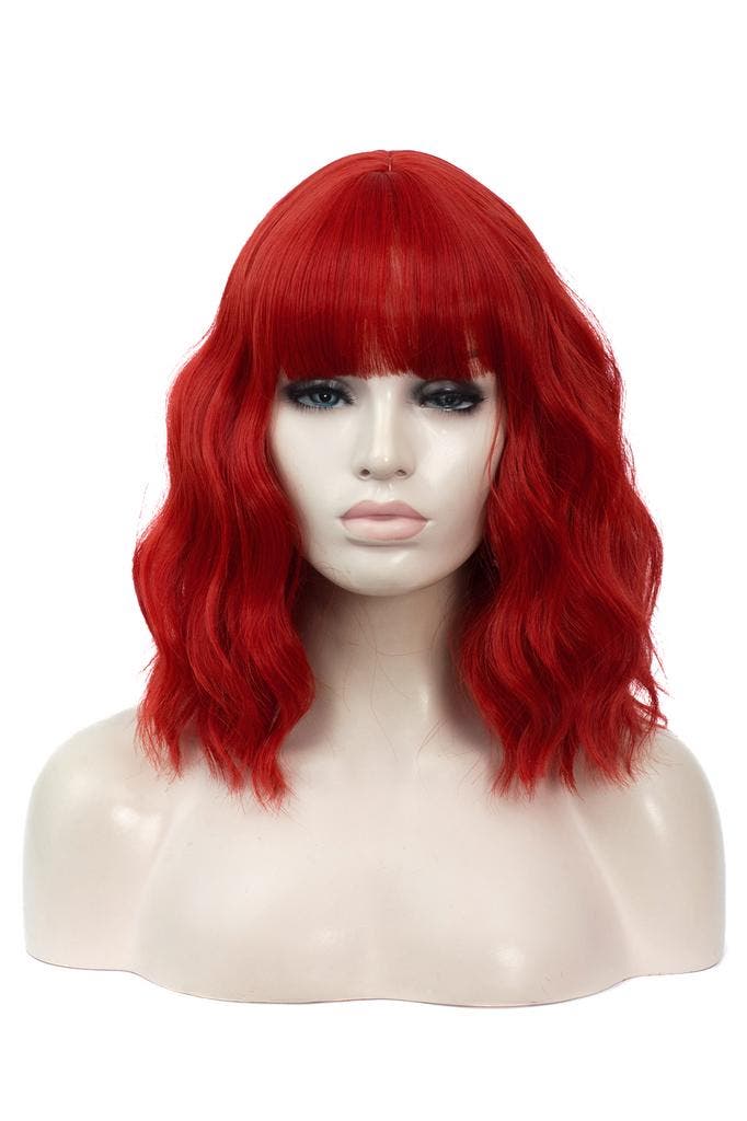 KIMU® Luxe Rood Pruik Schouderlengte Rechte Pony Krullen Don, Vêtements | Femmes, Costumes de carnaval & Vêtements de fête, Enlèvement ou Envoi