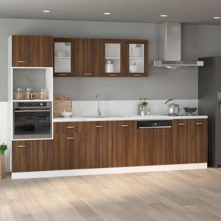 vidaXL Gootsteenkast Lyon 80x46x81,5 cm bewerkt hout bruin, Maison & Meubles, Armoires | Autre, Envoi