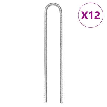 vidaXL Tentharingen 12 st U-vormig Ø7 mm 30 cm, Verzenden, Nieuw