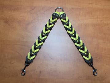 Leren duo  honden riem brown/yellow, Ophalen of Verzenden, Nieuw