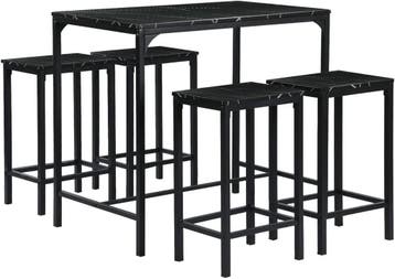 buybyroom Set van 5 marmeren eettafel met 4 barkrukken, 100, Huis en Inrichting, Verzenden, Nieuw