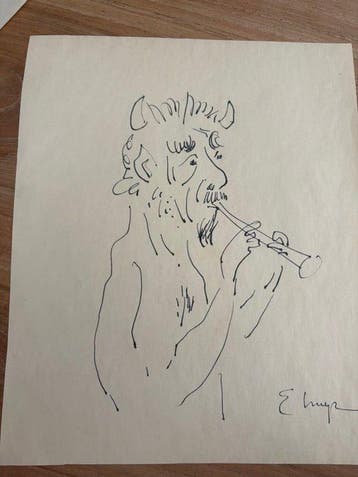 Elmyr De Hory (1906-1976) - Fauno tocando la flauta, Antiek en Kunst