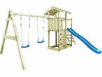 Veiling - Speelhuis met trap, glijbaan en schommels 235x535x, Kinderen en Baby's, Speelgoed | Buiten | Speeltoestellen, Nieuw