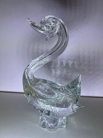 Decoratief ornament - Murano - Italië - Zwaan in Murano-glas