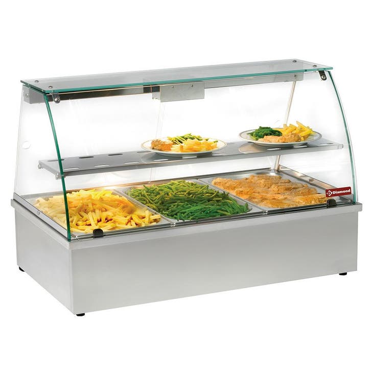 Warmhoudvitrine | Bain Marie | Panoramisch | 3x GN 1/1 |, Zakelijke goederen, Horeca | Keukenapparatuur, Nieuw in verpakking, Verzenden