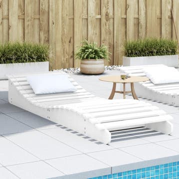 vidaXL Ligbed 205x70x31,5 cm massief grenenhout wit, Verzenden