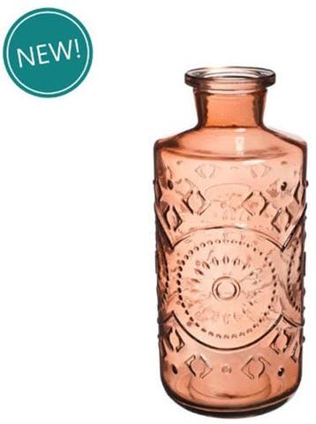 Gekleurde glazen fles berlin mahogany ook geschikt als