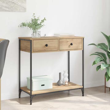 vidaXL Wandtafel Artisan Eiken 75 x 34,5 x 75 cm Bewerkt, Verzenden, Nieuw