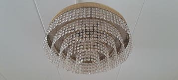 Plafondlamp - Glas/Messing, Antiek en Kunst