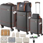 tectake Reiskofferset Madison, 13-delig, TSA-slot - antracie, Verzenden