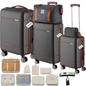 tectake Reiskofferset Madison, 13-delig, TSA-slot - antracie, Handtassen en Accessoires, Verzenden, Nieuw