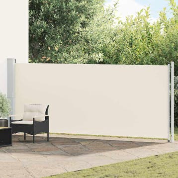 vidaXL Tuinscherm uittrekbaar 614x160 cm crème, Verzenden, Nieuw