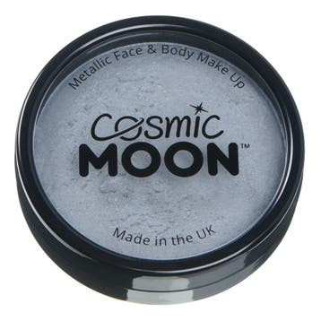 Cosmic Moon Metallic Pro Face Paint Cake Pots Silver 36g, Verzenden, Nieuw