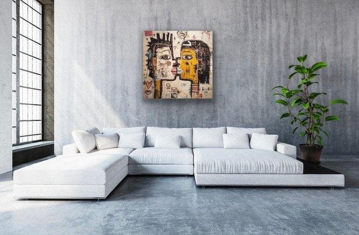 Eric Brumette - KISS ME LIKE BASQUIAT 47 - Toile L, Antiek en Kunst, Kunst | Designobjecten