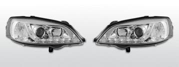 Koplampen LED DRL | geschikt voor Opel Astra G | chroom, Verzenden, Nieuw, Opel