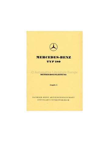1954 MERCEDES BENZ TYP 180 INSTRUCTIEBOEKJE DUITS, Auto diversen, Handleidingen en Instructieboekjes, Ophalen of Verzenden