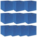 vidaXL Opbergboxen 10 st 32x32x32 cm stof blauw, Verzenden
