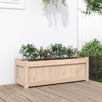 vidaXL Plantenbak 90x31x31 cm massief grenenhout, Verzenden, Nieuw