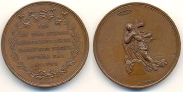 Brons medaille auf den Glauben, von Loos o J,19 Jhrh Duit..., Verzenden