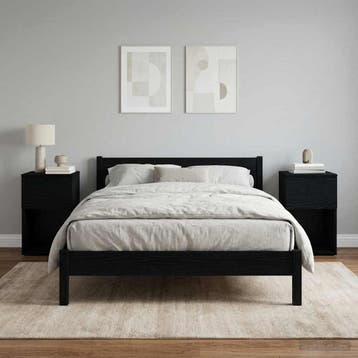 vidaXL Bedkast 2 st Zwart eiken 29 x 31,5 x 49 cm Bewerkt, Verzenden