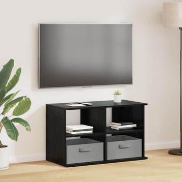 vidaXL TV-stand met lade Zwart Eiken 79 x 40 x 48 cm, Verzenden, Nieuw