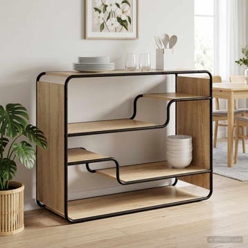 vidaXL Dressoir Sonoma Eiken 98 x 37,5 x 75,5 cm Bewerkt, Huis en Inrichting, Verzenden, Nieuw
