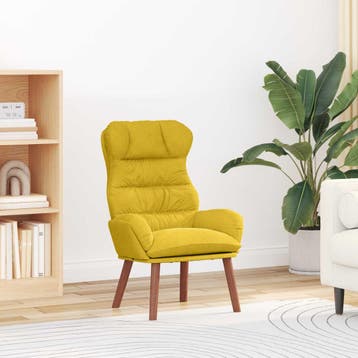 vidaXL Fauteuil Geel 69 x 74 x 93 cm Fluweel, Verzenden, Nieuw