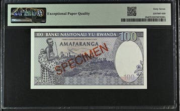 Rwanda. - 100 Francs - 1989 - Specimen - Top Pop - Pick 19s