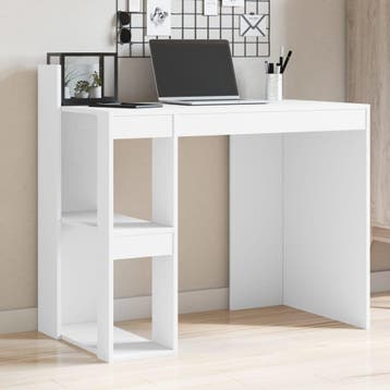 vidaXL Bureau 103,5x56,5x94 cm bewerkt hout wit, Verzenden