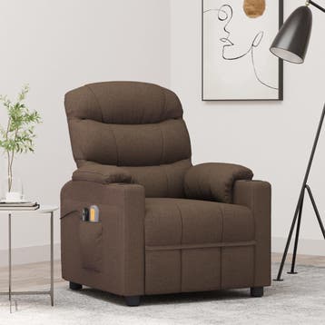 vidaXL Massagestoel elektrisch verstelbaar stof bruin, Verzenden, Nieuw