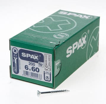 Spax spaanplaatschroef platverzonken kop verzinkt staal Pozi, Verzenden, Nieuw