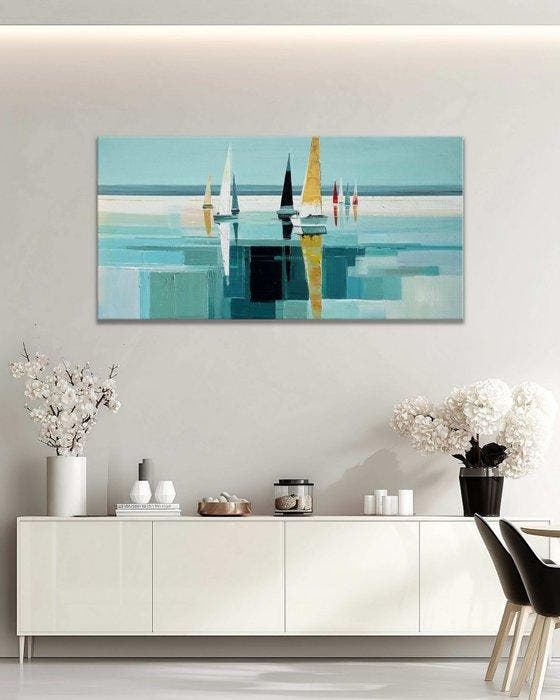 Stefano - Regatta in Still Waters, Antiek en Kunst, Kunst | Schilderijen | Modern