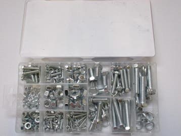 Veiling - Assortiment Bouten en Moeren verzinkt 240-delig M4, Nieuw