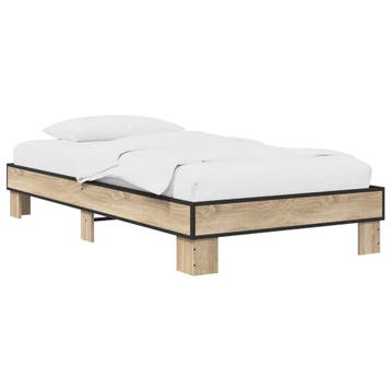 vidaXL Bedframe Sonoma Eiken 80 x 200 cm Bewerkt hout, Verzenden, Nieuw