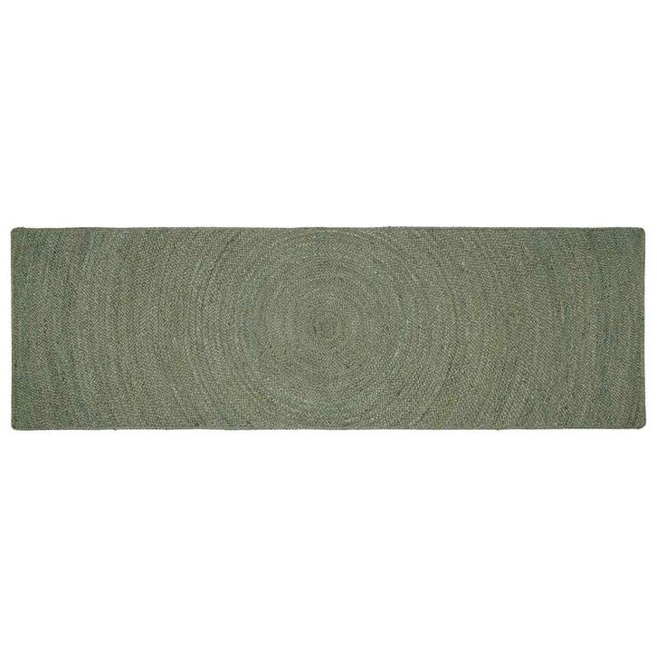 vidaXL Vloerkleden Olijfgroen 80 x 300 cm Jute, Huis en Inrichting, Stoffering | Tapijten en Vloerkleden, Nieuw, Verzenden