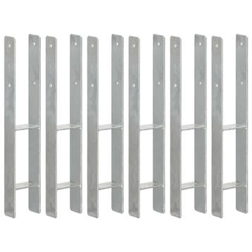 vidaXL Grondankers 6 st 9x6x60 cm gegalvaniseerd staal, Verzenden, Nieuw