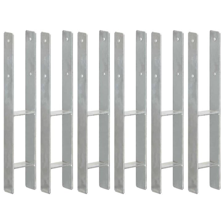 vidaXL Grondankers 6 st 9x6x60 cm gegalvaniseerd staal, Caravanes & Camping, Accessoires de camping, Envoi
