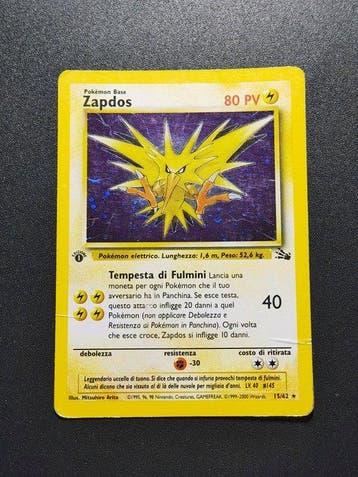 Pokémon - 4 Card - Zapdos Holo 1° Edizione - Lapras Raro 1°, Nieuw