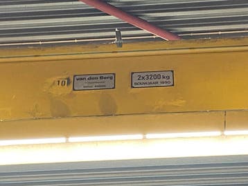 Demag enkelligger bovenloopkraan 20.245mm x 2x 3,2t, Ophalen, Gebruikt