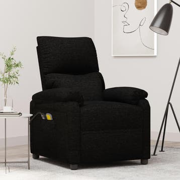 vidaXL Massagestoel elektrisch stof zwart, Verzenden