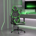 vidaXL Massage gamestoel kunstleer zwart en groen, Verzenden