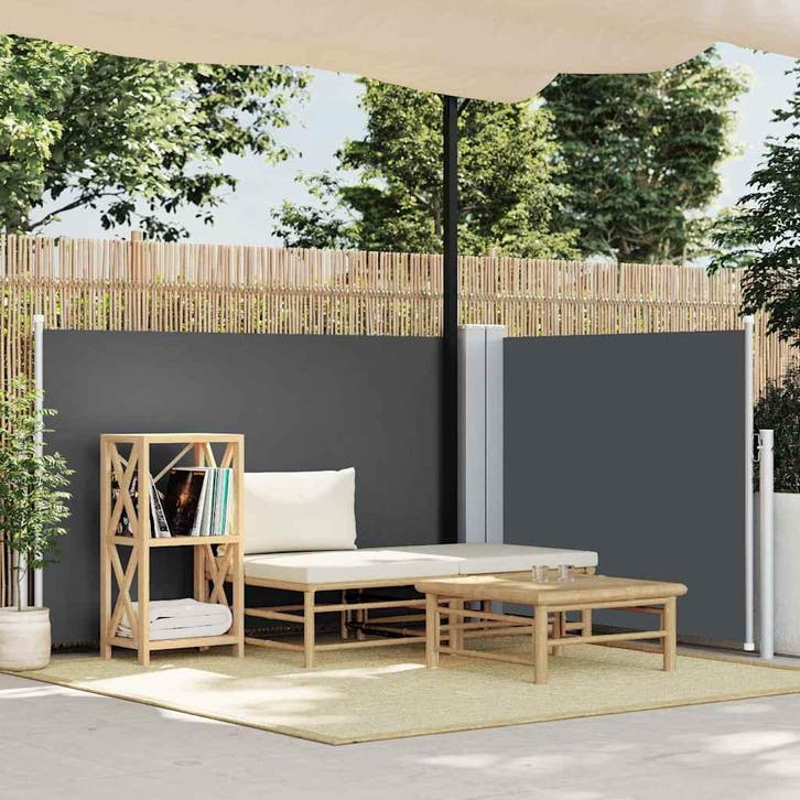 vidaXL Windscherm uittrekbaar 120x600 cm antraciet, Tuin en Terras, Parasols, Nieuw, Verzenden