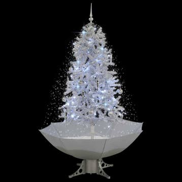vidaXL Kerstboom sneeuwend met paraplubasis 170 cm wit, Verzenden, Nieuw