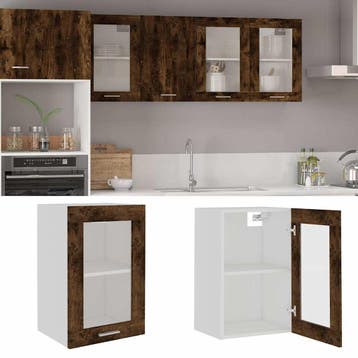 vidaXL Bovenkast Lyon 40x31x60 cm glas en bewerkt hout, Huis en Inrichting, Verzenden, Nieuw