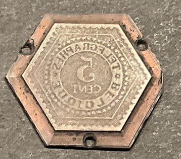 Belgique 1879 - Tampon télégraphique à chiffres sur fond à