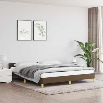 vidaXL Bedframe zonder matras stof donkerbruin 180x200 cm, Verzenden, Nieuw