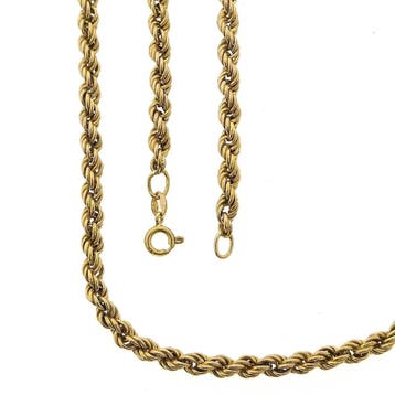 9 karaat gedraaide schakel ketting, Ophalen of Verzenden, Gebruikt, Geel, Goud