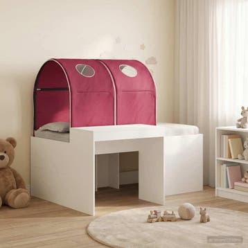vidaXL Bed met Tunnel 3 st Wit en Rood Bewerkt hout, Huis en Inrichting, Slaapkamer | Bedden, Verzenden, Nieuw