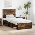 vidaXL Bedframe Rook Eiken 90 x 200 cm Massief grenenhout, Verzenden, Nieuw