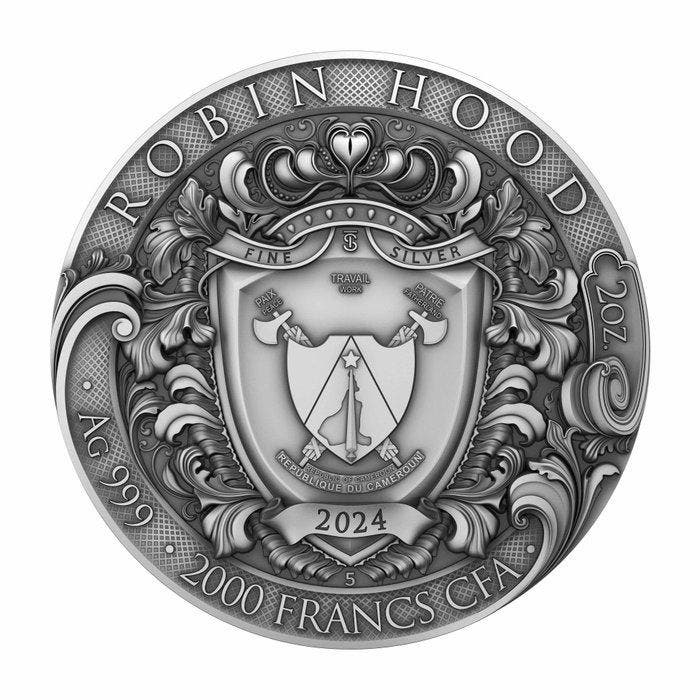 Kameroen. 2000 Francs 2024 – Vikings – 2 oz Silver – 5, Postzegels en Munten, Munten | Europa | Niet-Euromunten